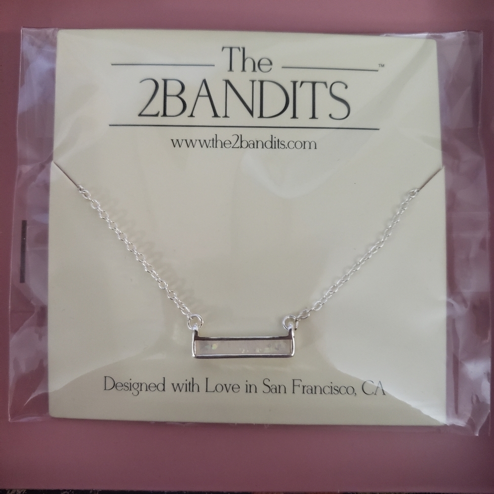 The 2Bandits Opal Bar Necklace NWT